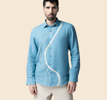 Autumn Drift Embroidered Linen Shirt