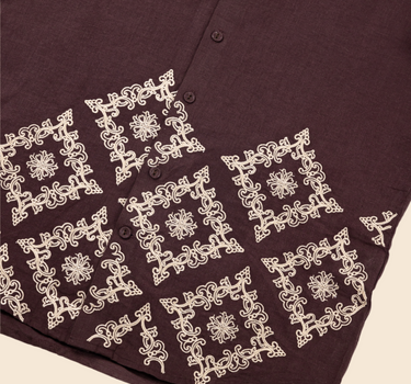 Architectural Glimpse Embroidered Linen Shirt