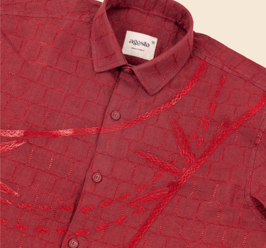Floral Odyssey Embroidered Linen Shirt