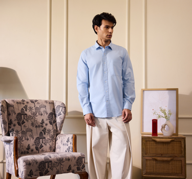 Sky Blue Oxford Cotton Shirt