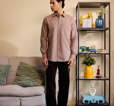 Coffee Brown Oxford Cotton Shirt